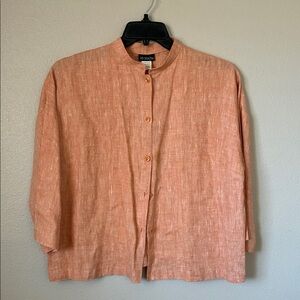 Women's Peach Button-Up Blouse